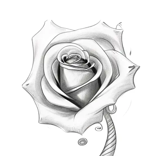 Treble Clef With A Rose On It