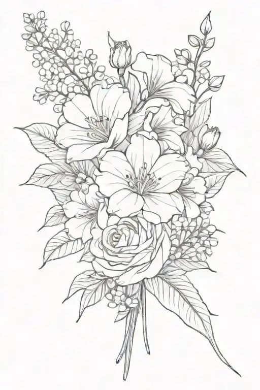 Bouquet Of Flowers For March And August Birth Flower