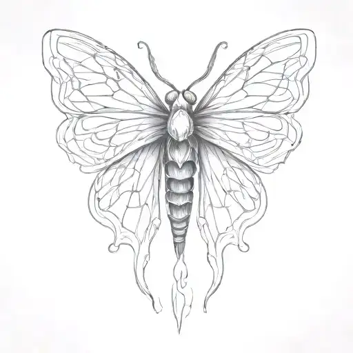 Moth Drawn To A Flame Like Wings