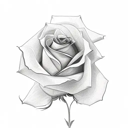 A Minimalist Design Of A Rose And A Honeysuckle Flower Overlapping