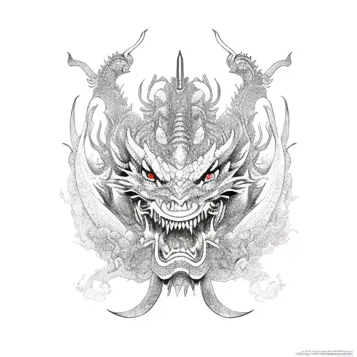 Samurai Dragon Red Sun