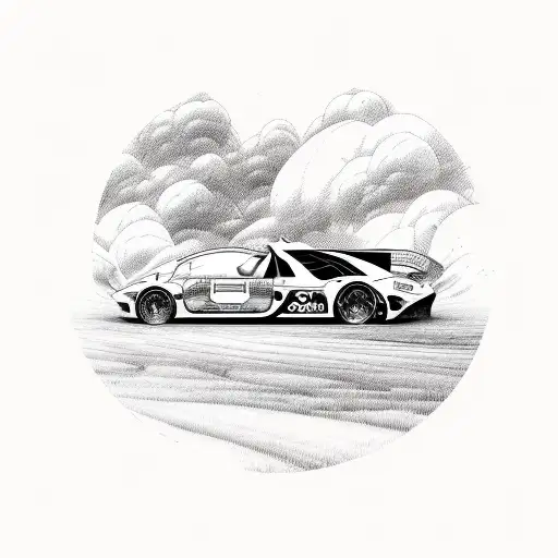 Illustrate A Car And A Motorcycle Racing Through A Breathtaking Natural Landscape