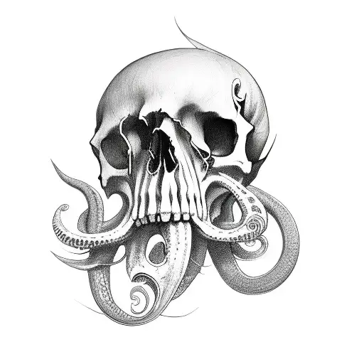 A Squid With Skull Face