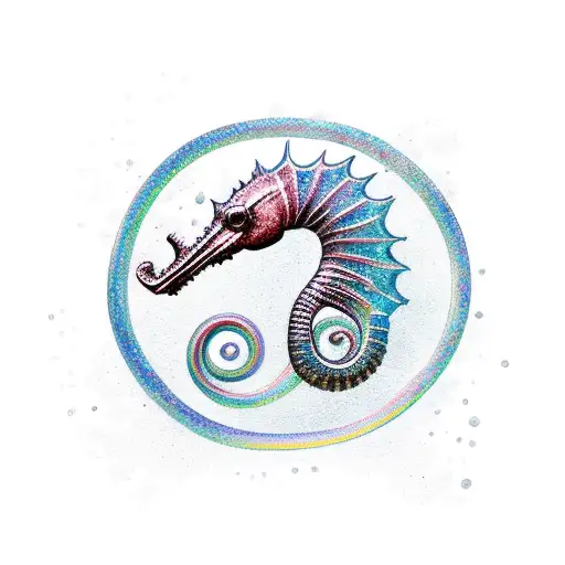 Rainbow Behind Seahorse