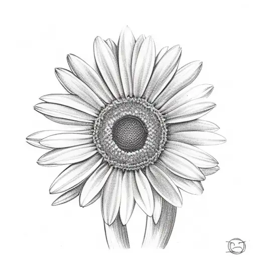 Rocket Ship Flying Around A Daisy Flower