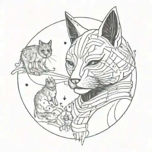 A Man Wearing The Gnaga Cat Mask And Admiring The Nature Around The Universe And Unconsciousness