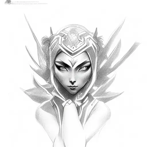 Character From The Game Dota2 Dark Willow Full-length Sketch