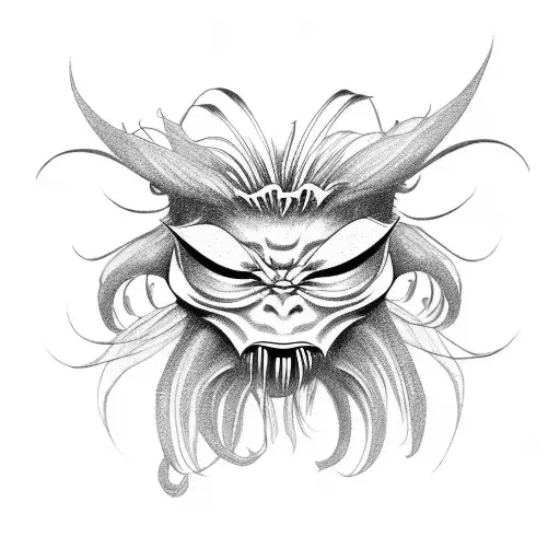 Oni Mask With Spider Lily