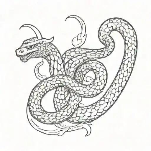 Red Ink Tattoo Of A Snake And Hebrew Symbol 'Chai' Symbolising Cyclicity Of Life