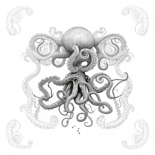 Tree With Octopus Tentacle Roots And A Woman Hanging By One Of The Tentacles