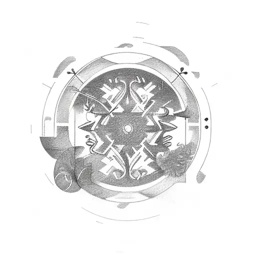 Nordic Symbols In A Circle