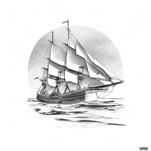 Australian Schooner Glass Line Drawing