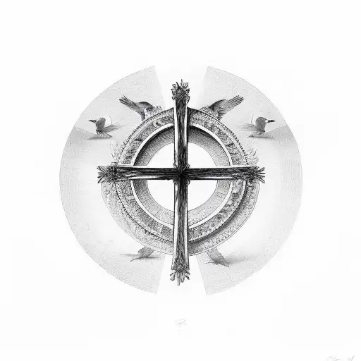 Christian Cross With 2 Birds On Top