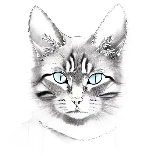 Anime Cat On A Watercolor Background