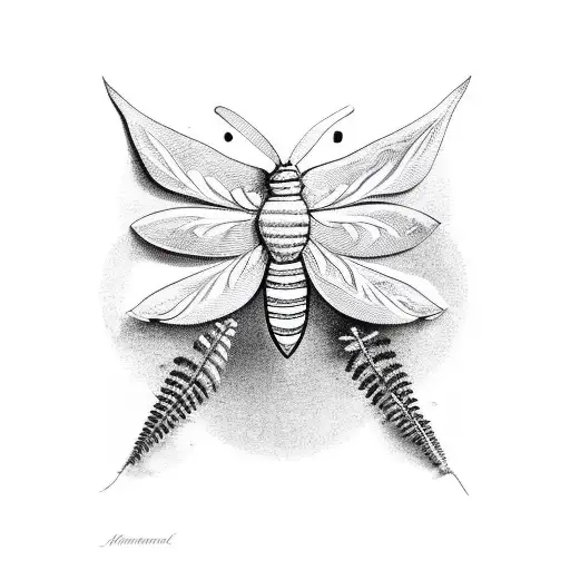 Moth With Fern