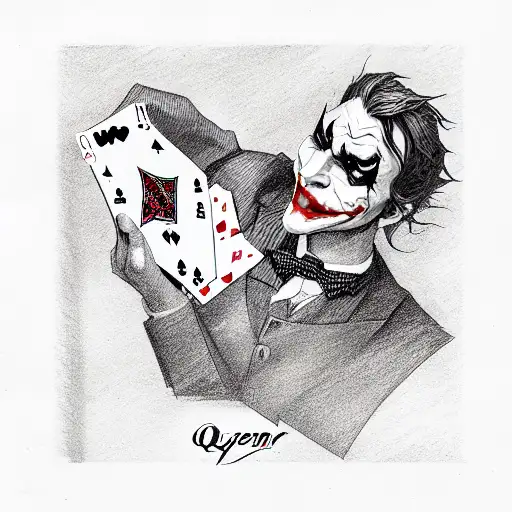 Joker And Queen Playing Cards
