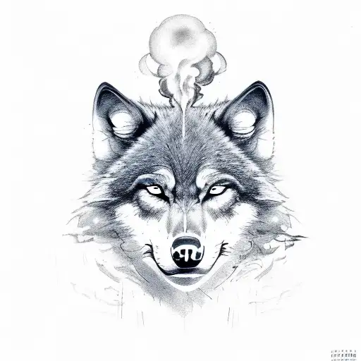 Dark Wolf Face With Smoke