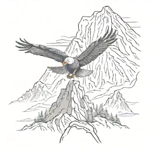 Mountain With Eagle Perched