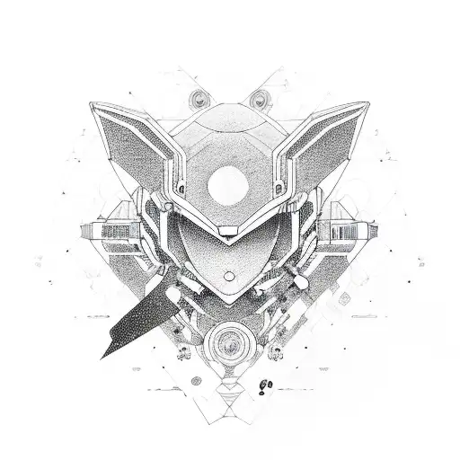 Futuristic Aesthetic Minimalistic Anime Tatoo Whimsical