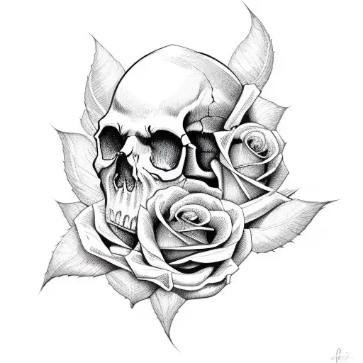 Skull With Rose