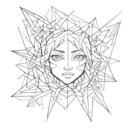 Abstract Geometric Design Inspired By Anime Motifs And Sukuna Mouth