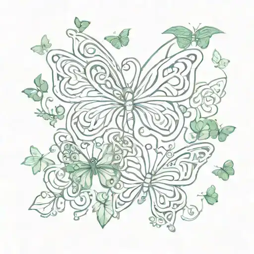 Celtic Butterflies With Shamrocks