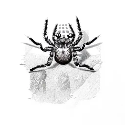 Moving Spider In Steampunk Style