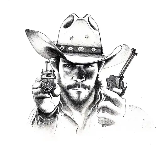Cowboy Holding A Revolver