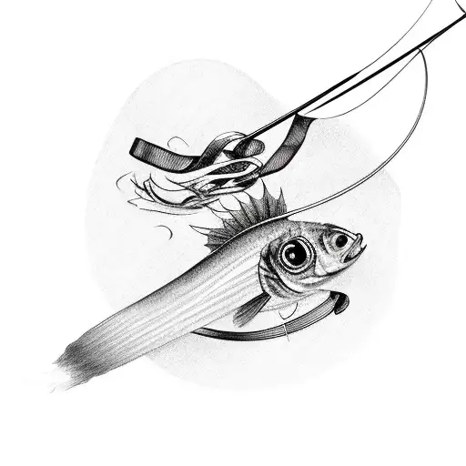 Cancer Ribbon With Fishing Rod