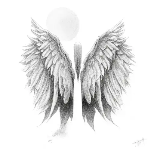 Angel Wings One Dark And One White