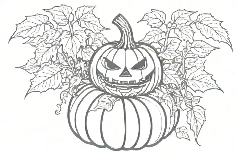 Happy Pumpkin Sitting Inside A Bush Morphing