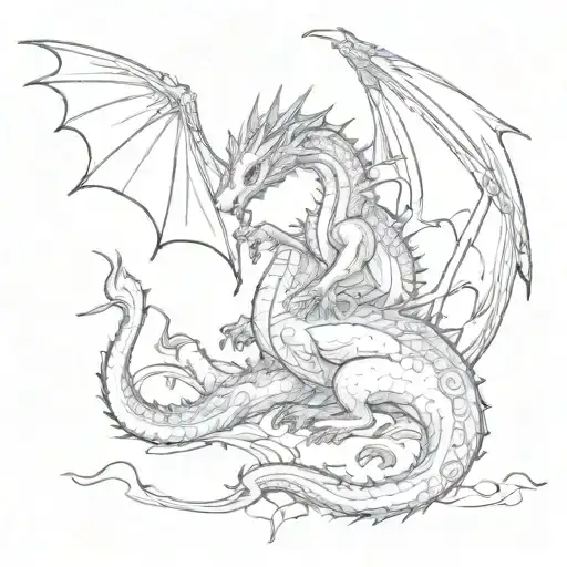 Mother Dragon And Her Little Dragon All Play Together