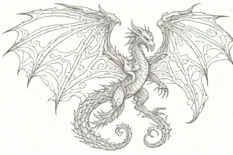 Dragon With Wings Spread