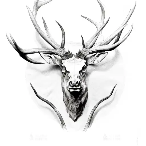 Irish Elk Head And Antlers