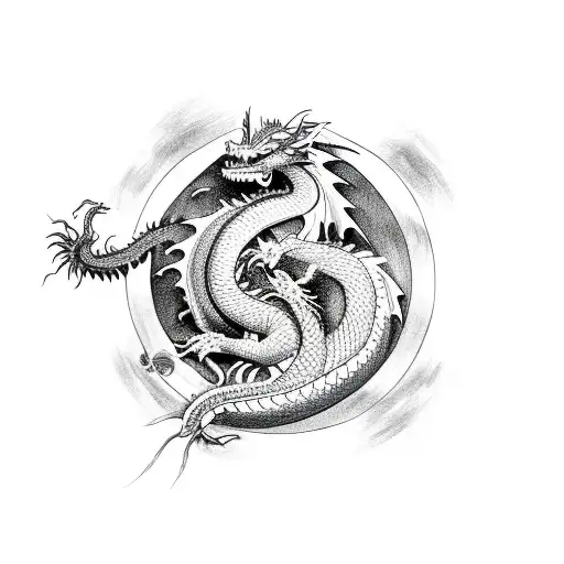 Dragon Swallowing Own Tail In Circle