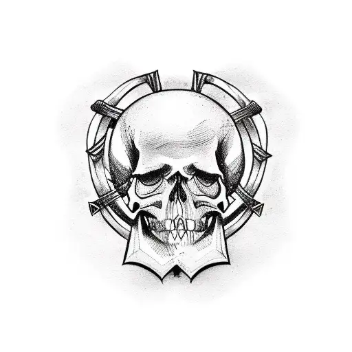Incorporate A Skull And Crossbones With A Metal Band Logo In A Sketch Style