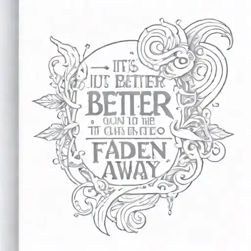 A Sketch-style Design Of Kurt Cobain's Famous Quote 'It's Better To Burn Out Than To Fade Away'