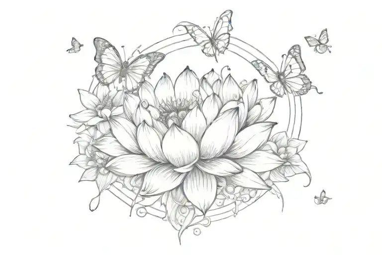 Lotus And Butterfly