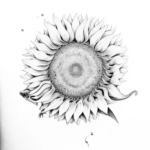 Dinosaur Around Sunflower