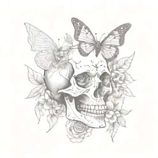 Butterfly Skull Flowers Dog