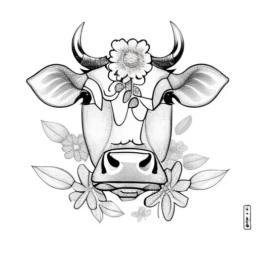 Cow With Flowers