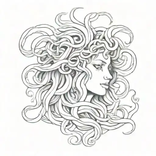 Medusa Head Without Snake Heads Looking