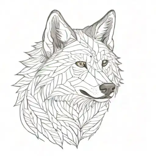 Combine A Wolf And A Knitting Pattern To Create A Unique Tattoo Design