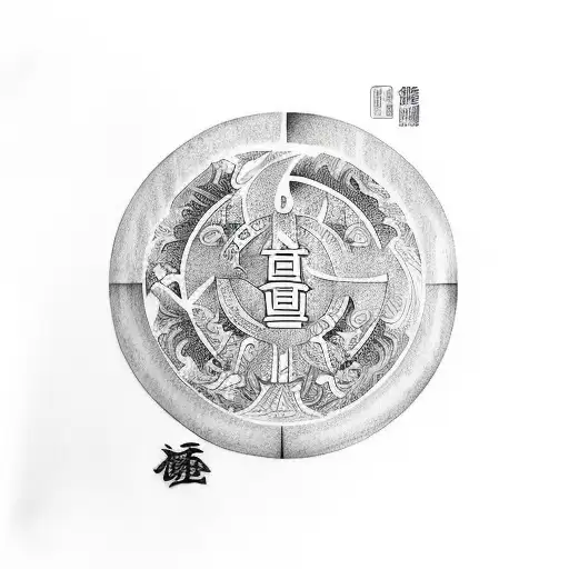 Cover Up Tattoo Of 6 Mandarin Characters Down Spine