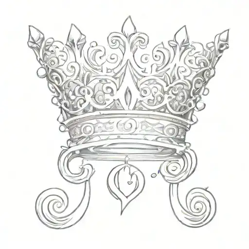 Ms Alphabets With Crown On Top