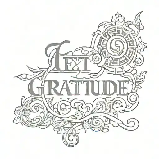 Text Gratitude Gothic Letters