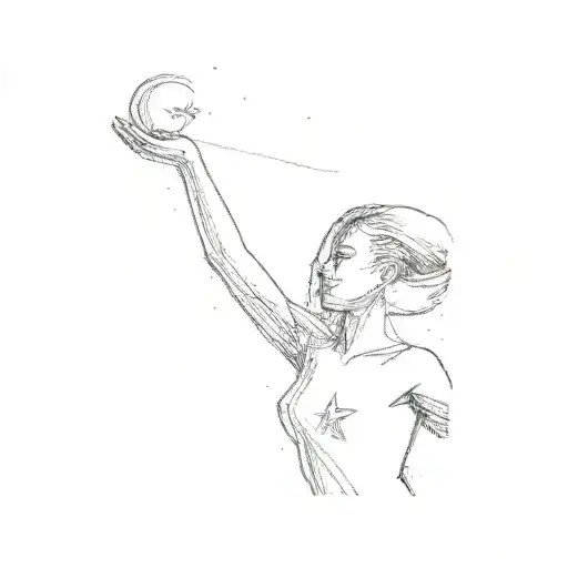 A Woman Holding A Star
