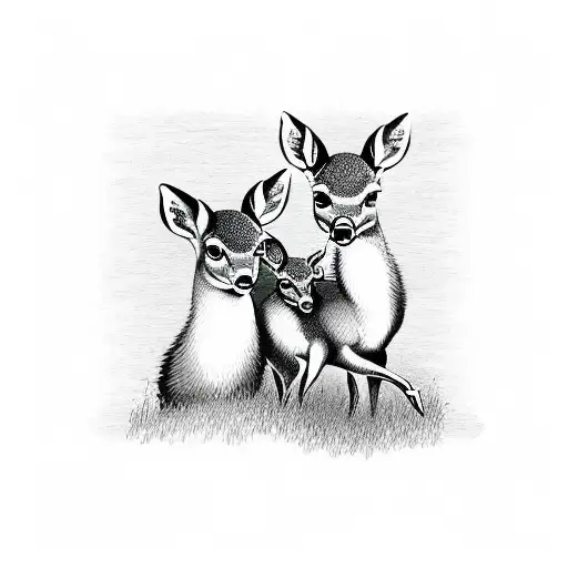 Mother And Baby Deer