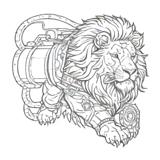 A Lion Wearing A Police Uniform And Snowboarding