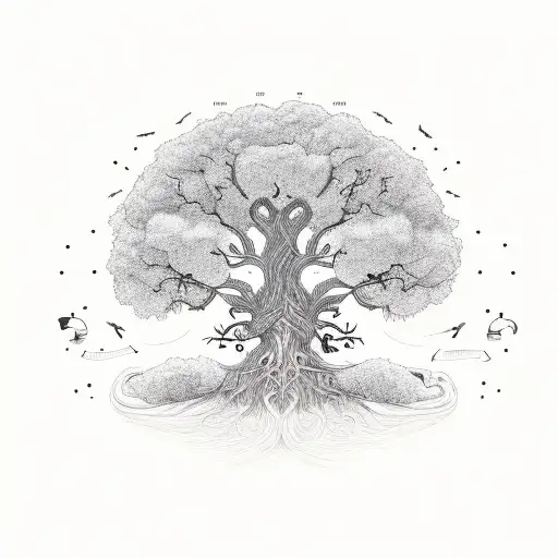 A Family Tree With Each Member Represented By An Animal